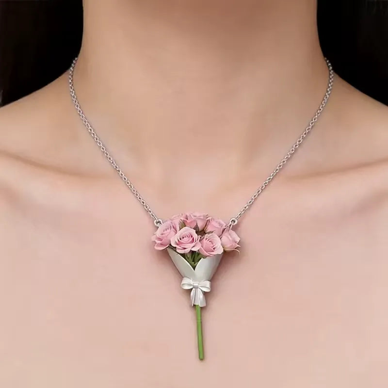 Flower Bouquet Necklace
